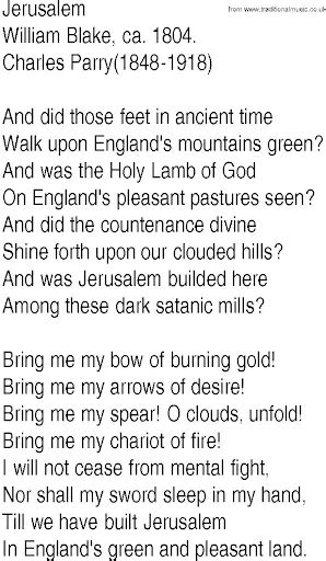 what famous hymn did william blake write